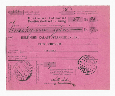 # 23917 # Pe.osoitus Kuusamo > Helsinki - 1914