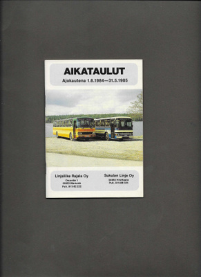 Aikataulut, Rajala/Sukula, 1984-85