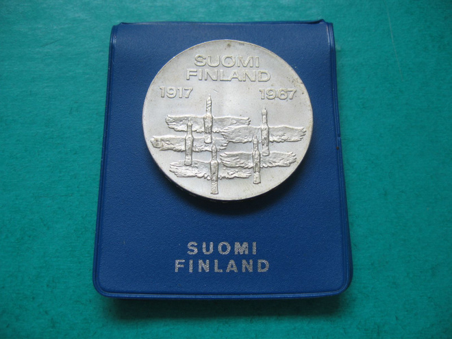 10 mk hopea juhlaraha Itsenäisyys 50 v. - 1967
