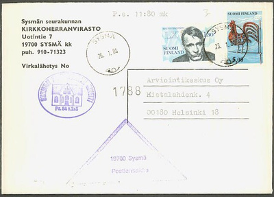 1977 5mk viirikukko ym postiennakkokirje