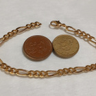21k kullattu Kanadalainen Solid Figaro Link Chain rannekoru - pikkukuva 5