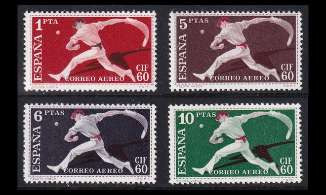 Espanja 1183-6 ** Postimerkkinäyttely lentoposti (1960)