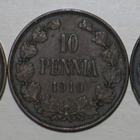 SUOMI 10 penniä 3 kpl 1909 1910 1911 - pikkukuva 1