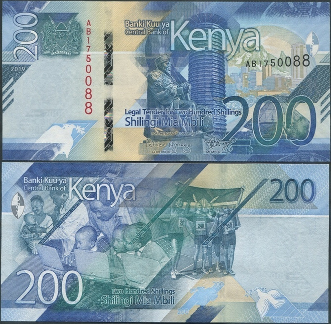 Kenia 200 Shillings 2019 UNC uusi sarja ja design