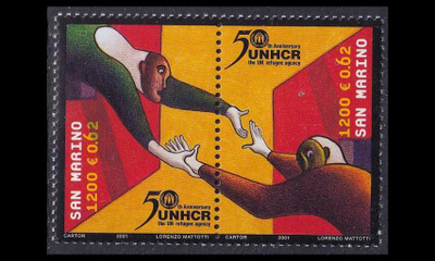 San Marino 1974-5p ** YK:n pakolaispäävaltuutettu 50v (200