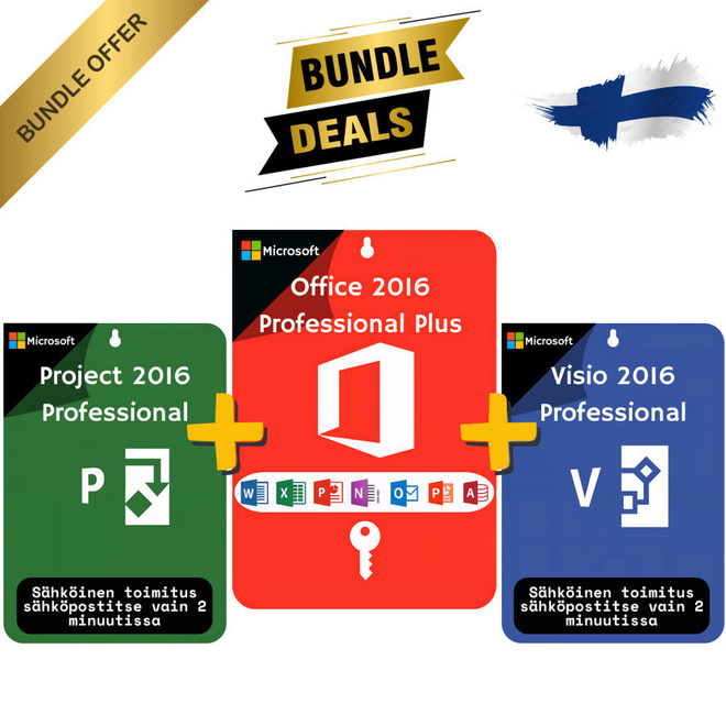 Office + Project + Visio 2016 -paketti | Aktivointiavain