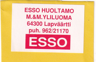 Lapväärtti  ESSO M, & M, Yliluoma 1/12