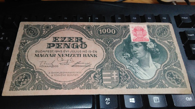 Hungary Unkari 1000 Pengö 1945 P118 XF-