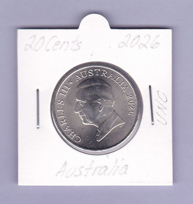 Australia 20 Cents v.2026 KM#4659 (Charles III)