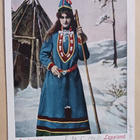 Lapinmaa, nuori lappilaisleidi kansanpuvussa, kota p. 1904 - pikkukuva 1