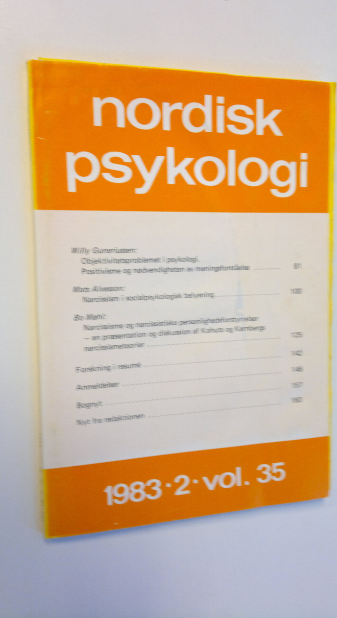Guneriussen ym. : Nordisk psykologi nro 2/1983 vol. 35