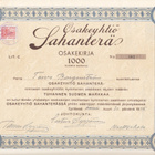 OKK 1945 Sahanterä Oy, Epilä ( Tampere ) osakekirja - pikkukuva 1