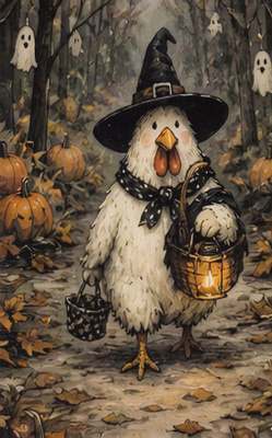 Halloween kana karkki-vai-kepponen reissulla