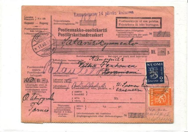 POSTIENNAKKO TORNIO-ROVANIEMI JOSTA PALAUTUS TORNIOON