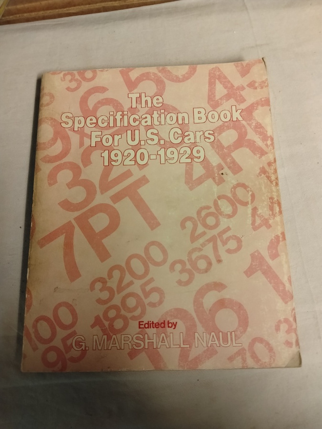 the specification book for u s cars 1920-29