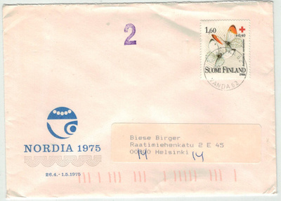 1986 PR 1,60mk 2-luokan kirje