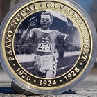Paavo Nurmi Olympia merkki 1920-1924-1928. Kapselissa - pikkukuva 1