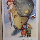 Lapset, suuri Joulupukki ja iso lahjasäkki, p. 1945, Tubi-jm - pikkukuva 1