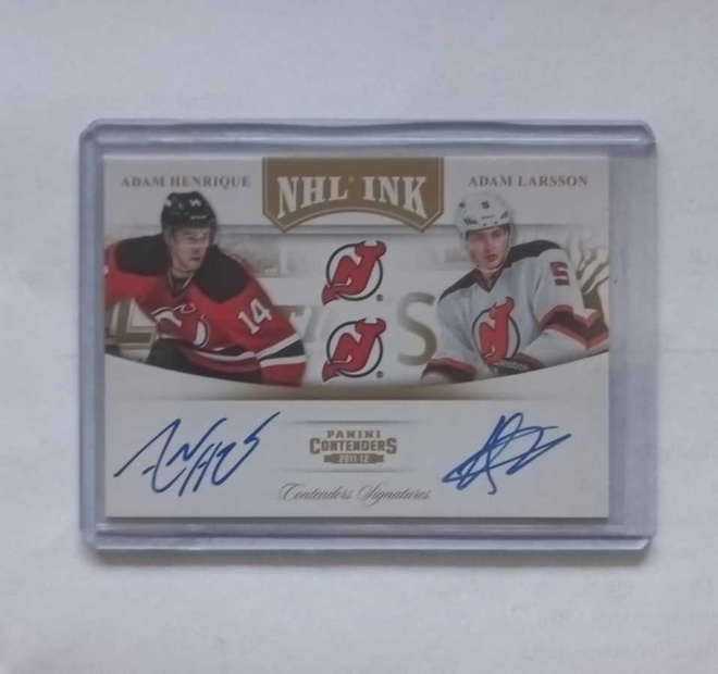 11-12 Contenders NHL Ink Duals Gold Henrique / Larsson /25