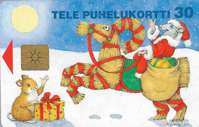 D145 30 MK JOULU (OLKIPUKKI) TELE PUHELUKORTTI