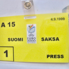 Lehdistöpassi Jalkapallo UEFA EM-2000 Suomi - Saksa 1999 - pikkukuva 1