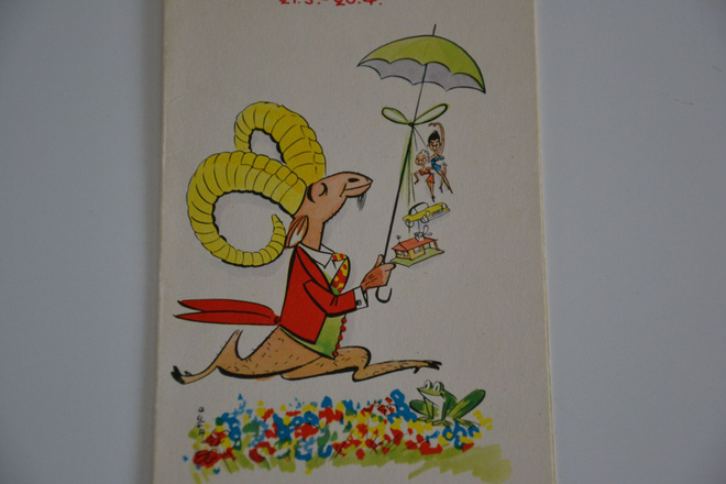Vanha postikortti Oinas