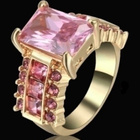 78 .. 14k Kulta Duble Pink Sapphire lady's .. Sormus - pikkukuva 5