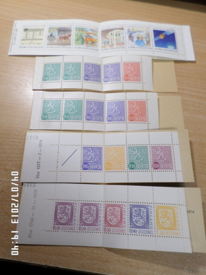 Suomi Postimerkki  vihkoja   5 kpl   markka-aikaisia,