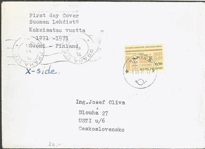 1971 sanomalhdistö FDC CSR:ään