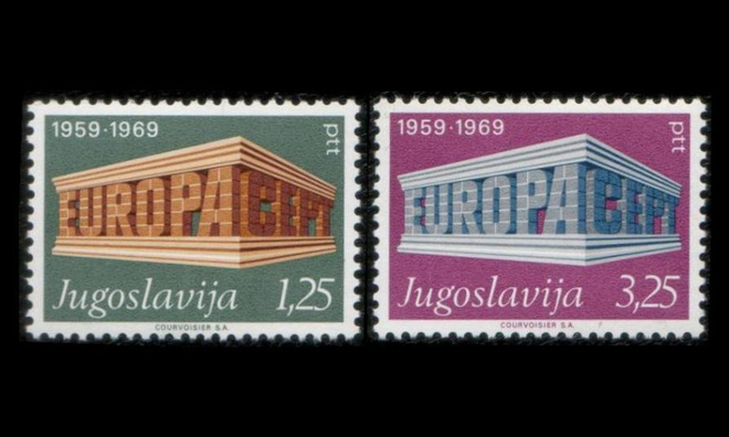 Jugoslavia 1361-2_I ** Europa (1969)