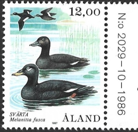 Ål 1987 Lintusarja 12,00 mk välilöpari numero / ** LaPe 022