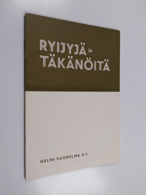Ryijyjä ja täkänöitä