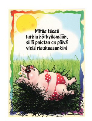 Ml Ansio °°Mitäs tässä hötkyilemään...°° -KORTTI /Kulkematon