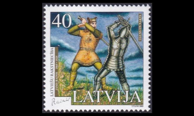 Latvia 643 ** Kirjailija J?nis Rainis (2005)