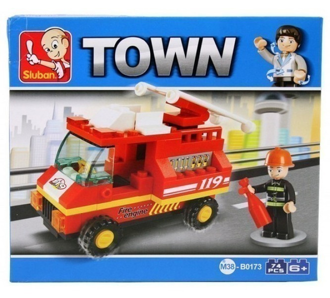 Sluban Town M38-B0173 Paloauto, 74 palikkaa, 1 hahmo *UUSI*