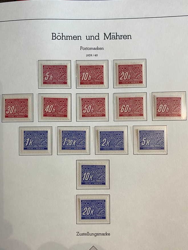 SAKSA BÖHMEN MÄHREN 1939 PORTOMERKIT**