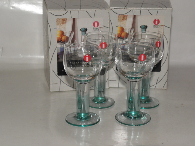 Iittala MONDO vihreä snapsilasi, 4 kpl,  tarra + pakkaus
