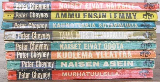 Peter Cheyney -kirjat. Koko sarja 8 kpl.  1963 - 1964.