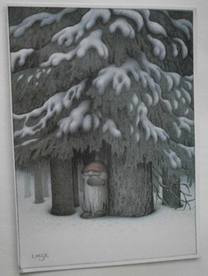 Lennart Helje: Tonttu puiden alla, joulupk, p. 1983