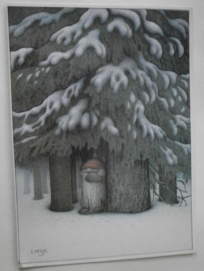 Lennart Helje: Tonttu puiden alla, joulupk, p. 1983
