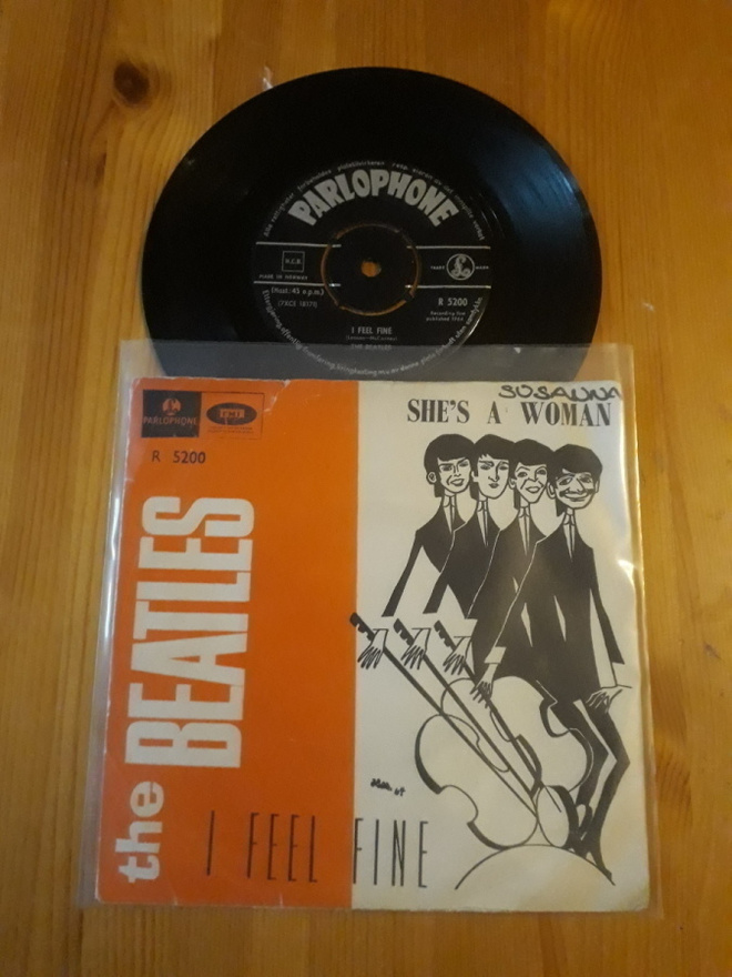 Beatles - I Feel Fine 7" ps 1964 Norway rare !!