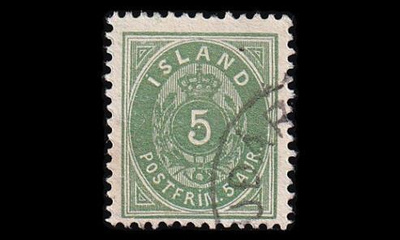 Islanti 13B o Ovaali 5 Aur (12¾) (1882)