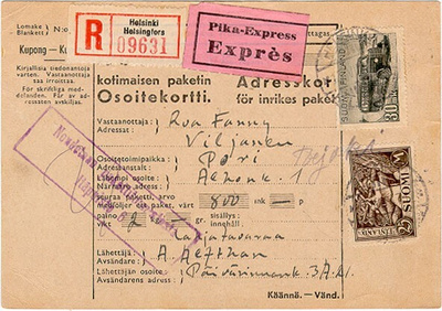 M30 1947 kirjattu pika-paketti