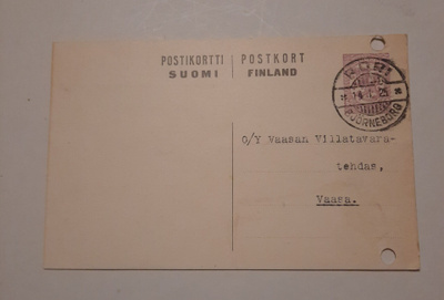 Pori Aug.Lipsanen ehiöfirmakirjekortti 1925