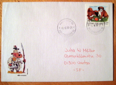 FDC- 4.6.1998 vihkom.koiranpentuja 4 kuorta(94)