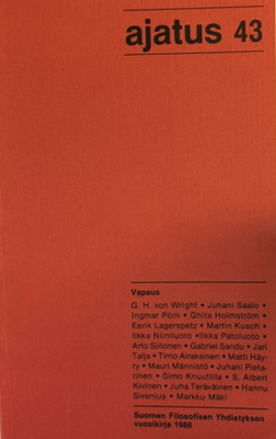 Ajatus 43. Suomen Filosofisen Yhdistyksen vuosikirja 1986