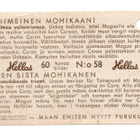 Purkkakuva Hellas VIIMEINEN MOHIKAANI n:o 58 - pikkukuva 2