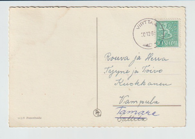 Postileima, VIRTTAA 20.12.1961