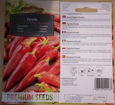 Paprika 'Parade' - siemenet #