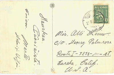 M30 1932 50p vihreä leijona painotuotekortti USAhan